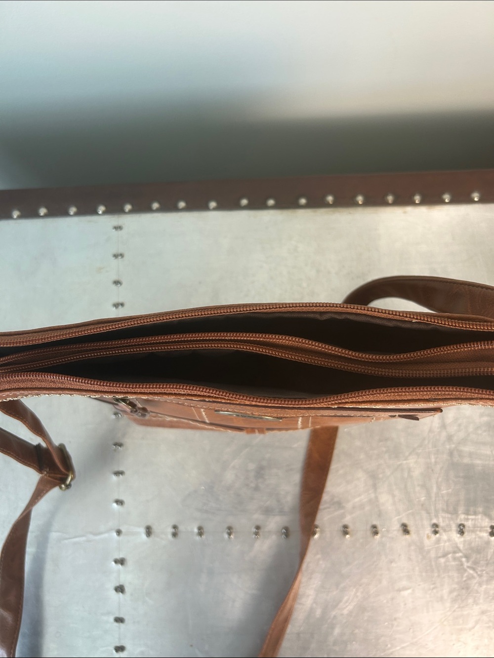 b.o.c. Chestnut Brown Faux-Leather Crossbody Bag - Picture 10 of 14